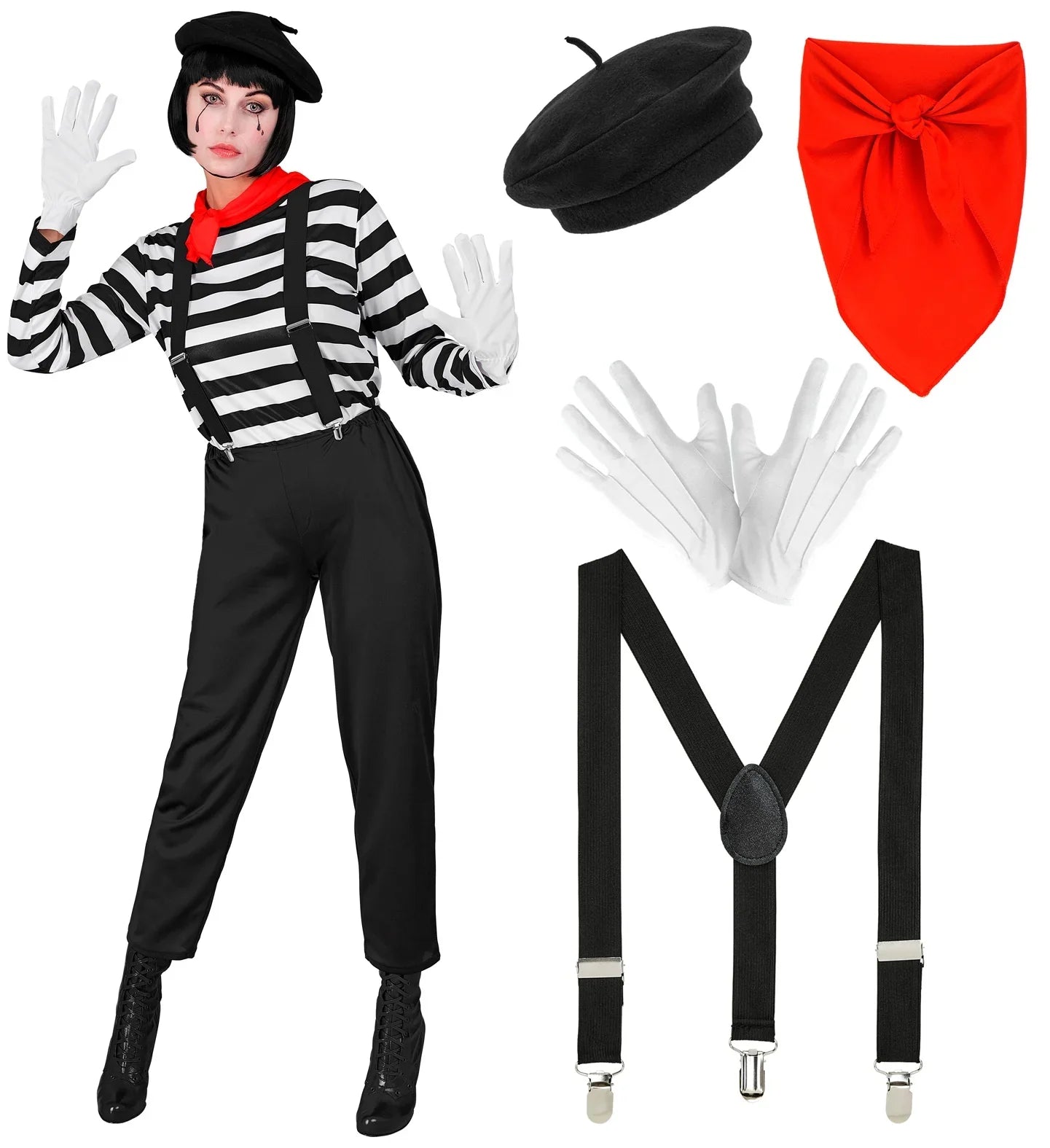 Disfraz de Mimo Clásico para Mujer Mimo Widmann